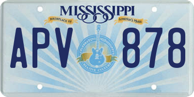 MS license plate APV878