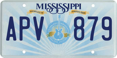 MS license plate APV879