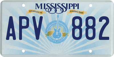 MS license plate APV882