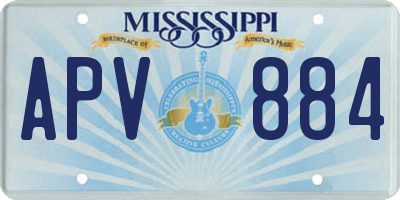 MS license plate APV884