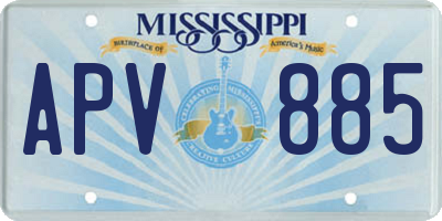 MS license plate APV885