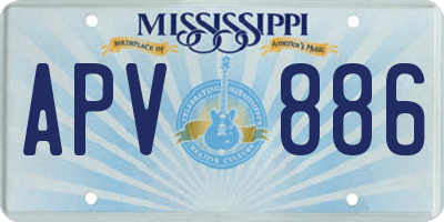 MS license plate APV886