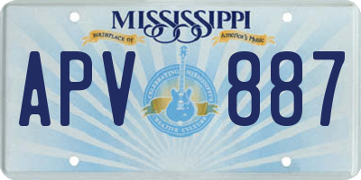 MS license plate APV887