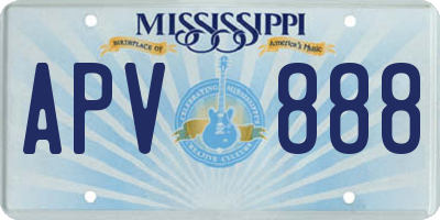 MS license plate APV888