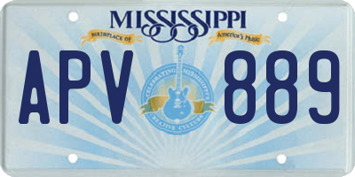 MS license plate APV889