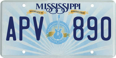 MS license plate APV890