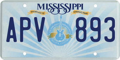 MS license plate APV893