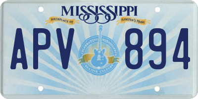 MS license plate APV894