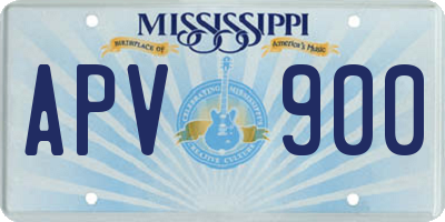 MS license plate APV900