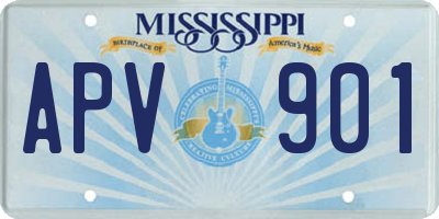 MS license plate APV901