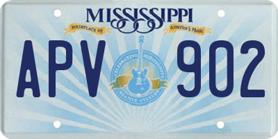 MS license plate APV902
