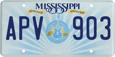 MS license plate APV903