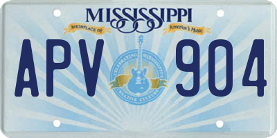 MS license plate APV904