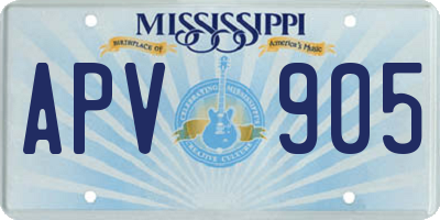 MS license plate APV905