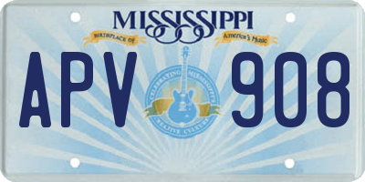 MS license plate APV908