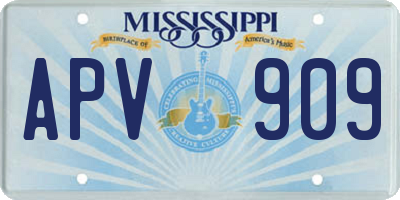 MS license plate APV909