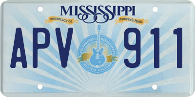 MS license plate APV911