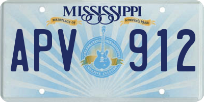 MS license plate APV912