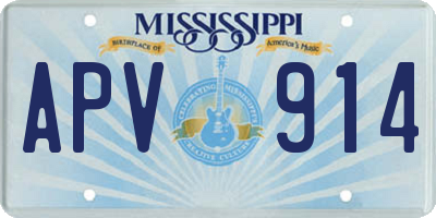 MS license plate APV914