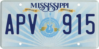MS license plate APV915