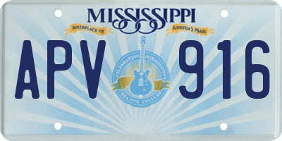 MS license plate APV916