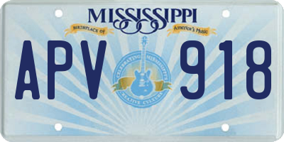 MS license plate APV918