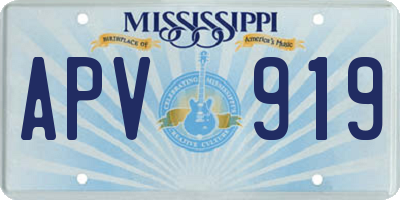 MS license plate APV919