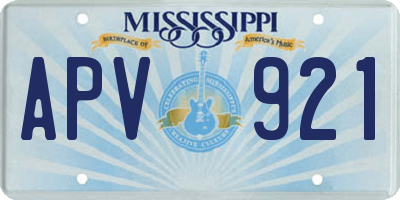 MS license plate APV921