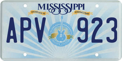 MS license plate APV923