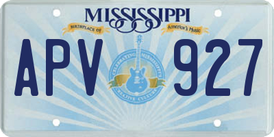 MS license plate APV927