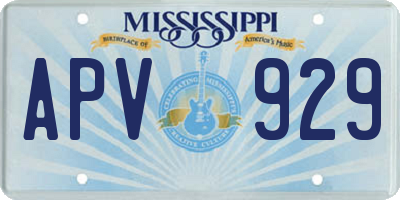 MS license plate APV929