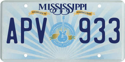 MS license plate APV933
