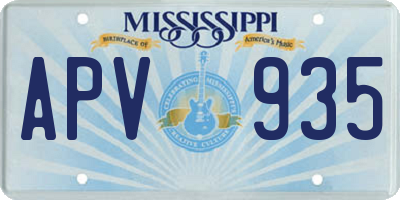 MS license plate APV935