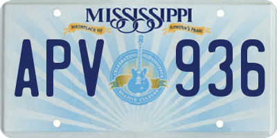 MS license plate APV936