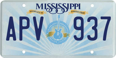 MS license plate APV937
