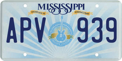 MS license plate APV939