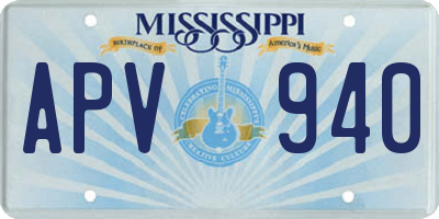MS license plate APV940