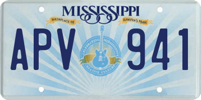 MS license plate APV941