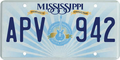 MS license plate APV942