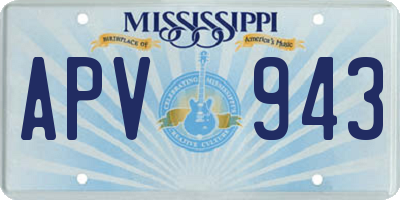 MS license plate APV943
