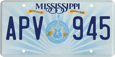 MS license plate APV945