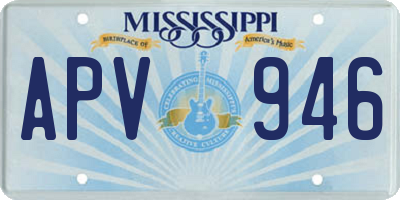 MS license plate APV946