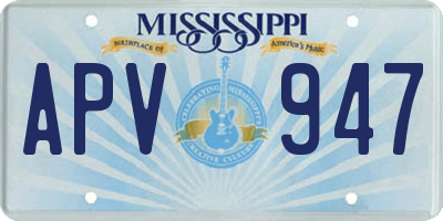 MS license plate APV947