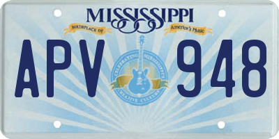 MS license plate APV948