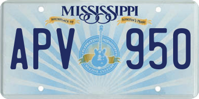 MS license plate APV950
