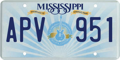 MS license plate APV951