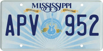 MS license plate APV952