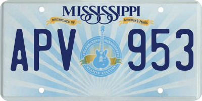 MS license plate APV953