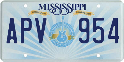 MS license plate APV954