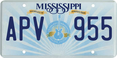 MS license plate APV955